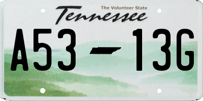 TN license plate A5313G