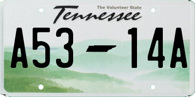 TN license plate A5314A