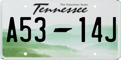 TN license plate A5314J