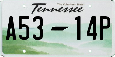 TN license plate A5314P
