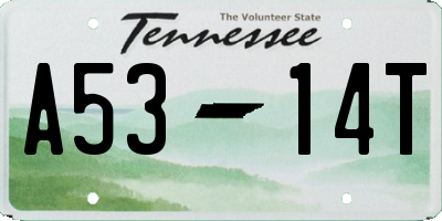 TN license plate A5314T