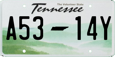 TN license plate A5314Y