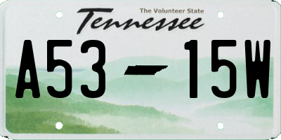 TN license plate A5315W