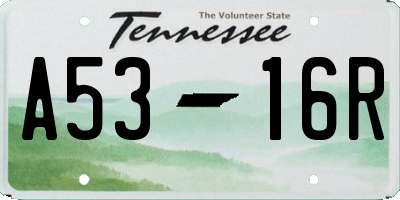 TN license plate A5316R