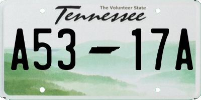 TN license plate A5317A