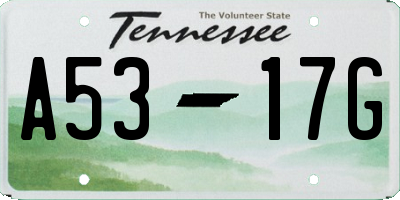 TN license plate A5317G