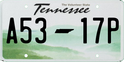 TN license plate A5317P