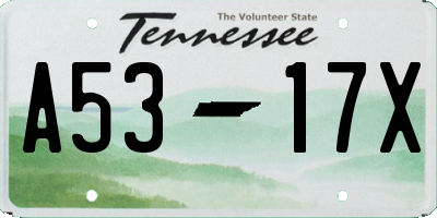 TN license plate A5317X