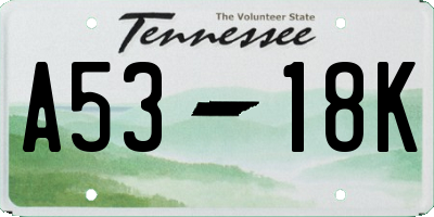 TN license plate A5318K