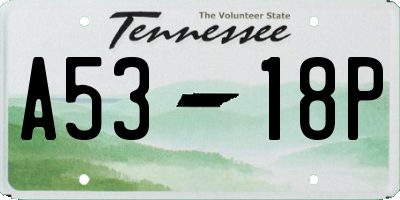 TN license plate A5318P