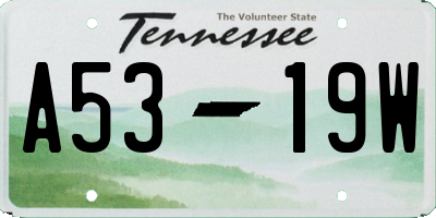 TN license plate A5319W