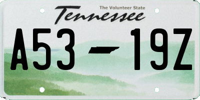 TN license plate A5319Z