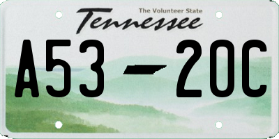 TN license plate A5320C