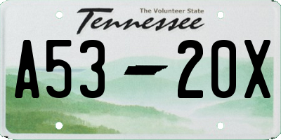 TN license plate A5320X