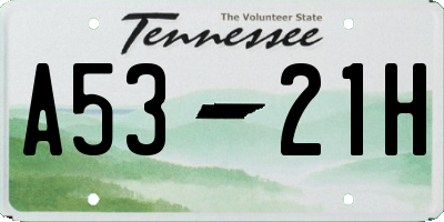TN license plate A5321H