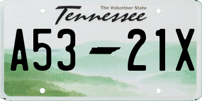 TN license plate A5321X
