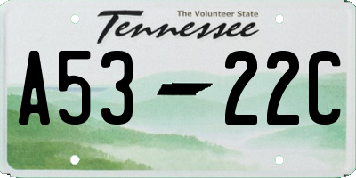 TN license plate A5322C