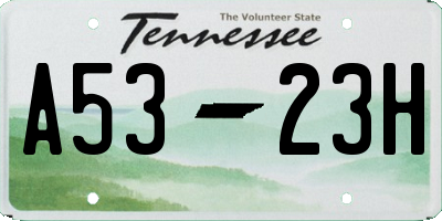 TN license plate A5323H