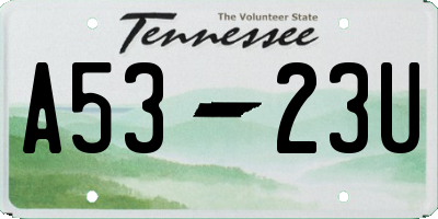 TN license plate A5323U