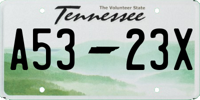 TN license plate A5323X