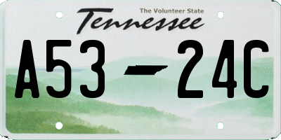 TN license plate A5324C