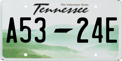TN license plate A5324E