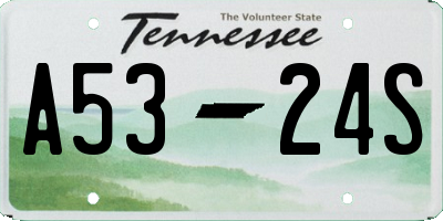 TN license plate A5324S