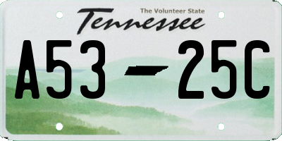 TN license plate A5325C
