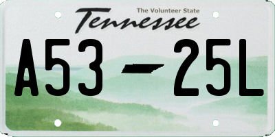 TN license plate A5325L