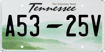 TN license plate A5325V