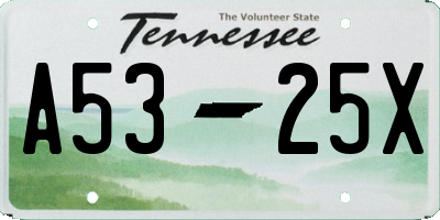 TN license plate A5325X