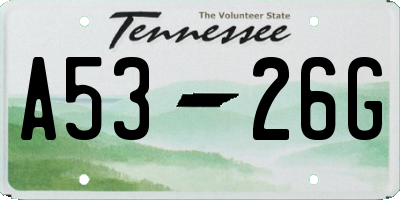 TN license plate A5326G