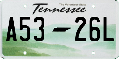 TN license plate A5326L