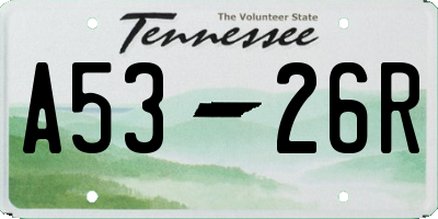 TN license plate A5326R