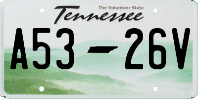 TN license plate A5326V