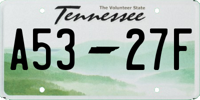 TN license plate A5327F