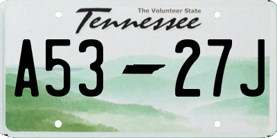 TN license plate A5327J