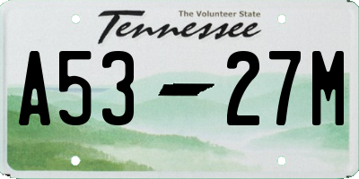 TN license plate A5327M