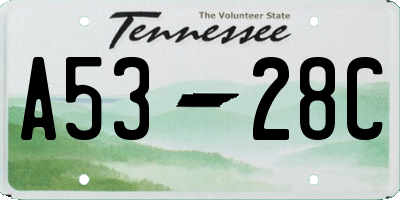 TN license plate A5328C