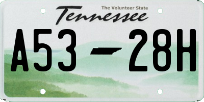 TN license plate A5328H