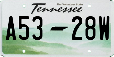 TN license plate A5328W
