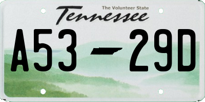 TN license plate A5329D