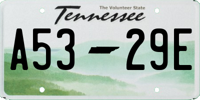 TN license plate A5329E
