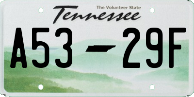 TN license plate A5329F
