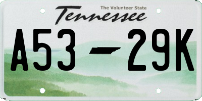 TN license plate A5329K