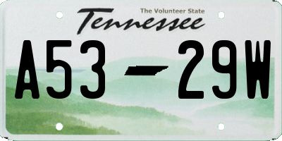 TN license plate A5329W