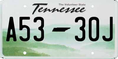 TN license plate A5330J