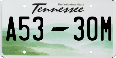 TN license plate A5330M