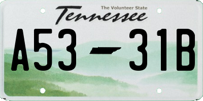 TN license plate A5331B