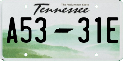 TN license plate A5331E